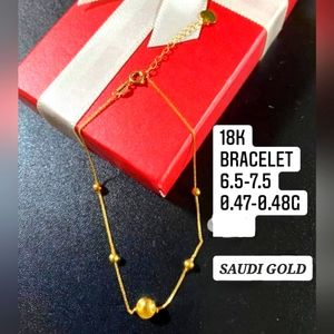 18k Saudi Solid Yellow Gold Bracelet